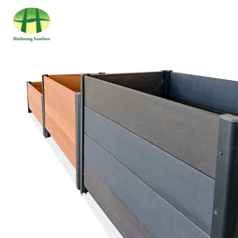 Kotak penanam kayu komposit penanam bambu tahan cuaca luar ruangan