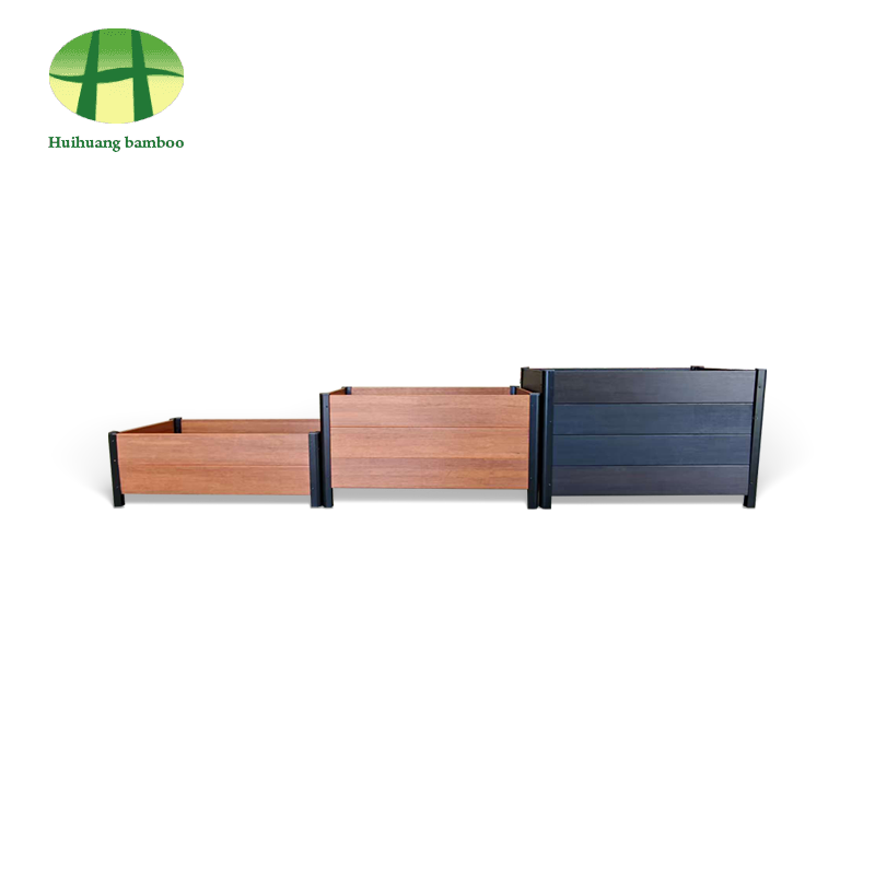 Kotak penanam kayu komposit penanam bambu tahan cuaca luar ruangan