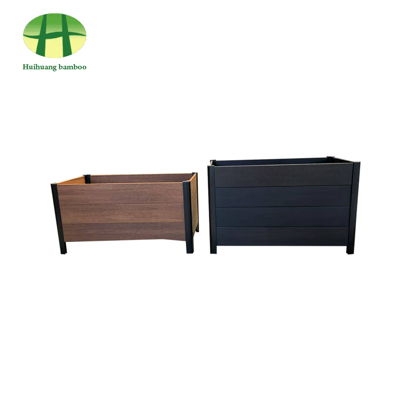 Kotak penanam kayu komposit penanam bambu tahan cuaca luar ruangan