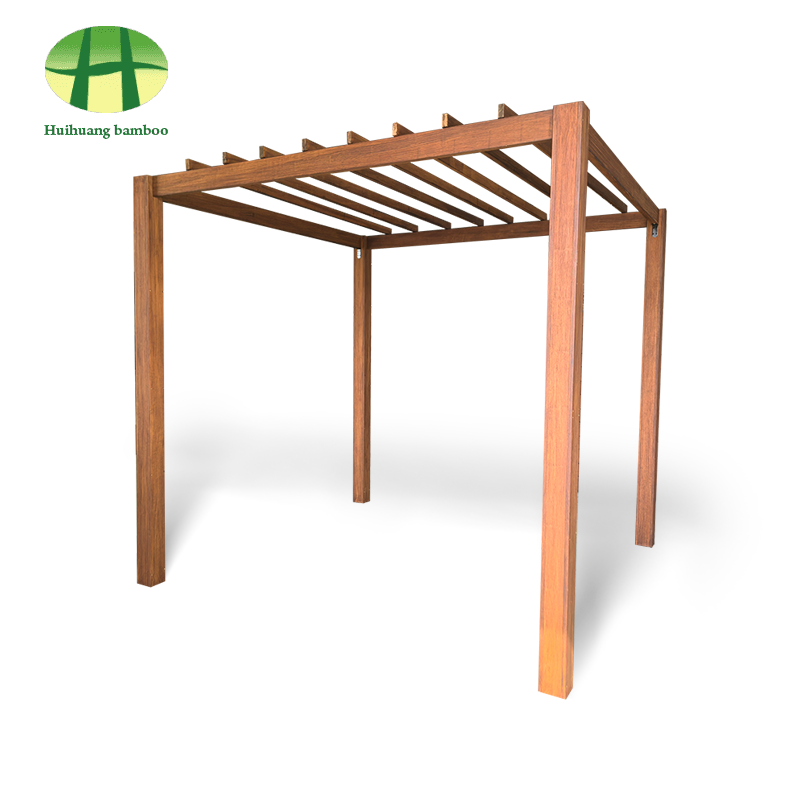 Pergola bambu komposit taman luar ruangan modern, pergola louvered luar ruangan