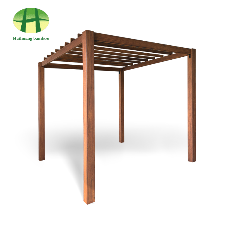 Pergola bambu komposit taman luar ruangan modern, pergola louvered luar ruangan