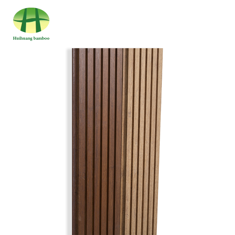 Lantai bambu alur besar