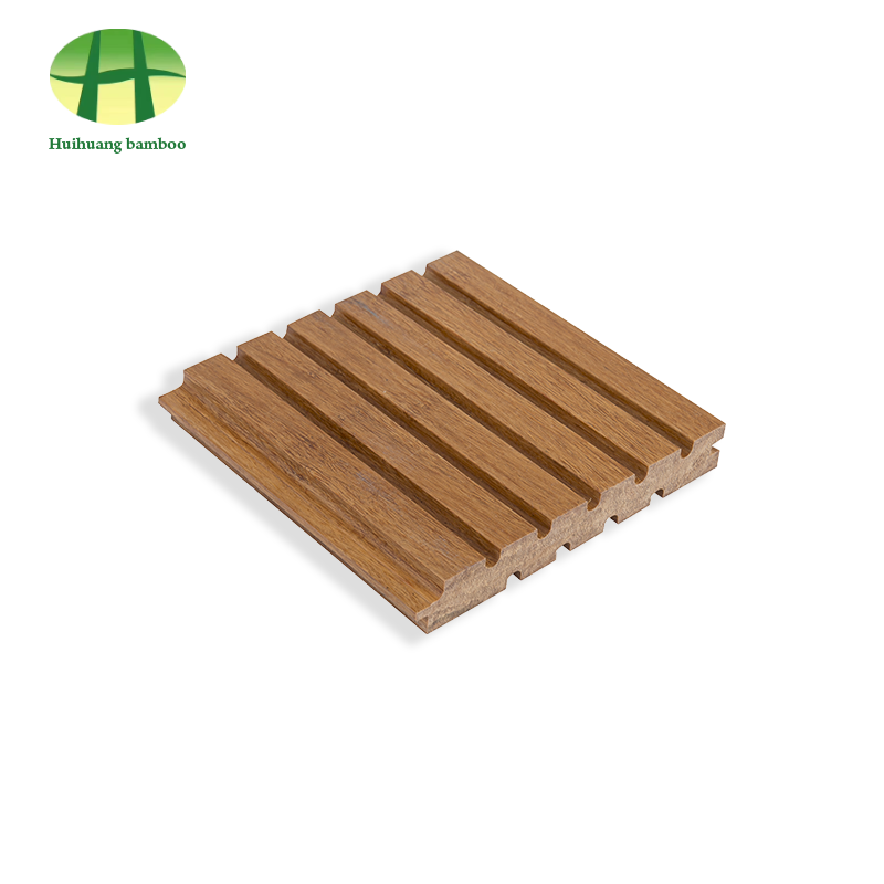 Lantai bambu alur besar