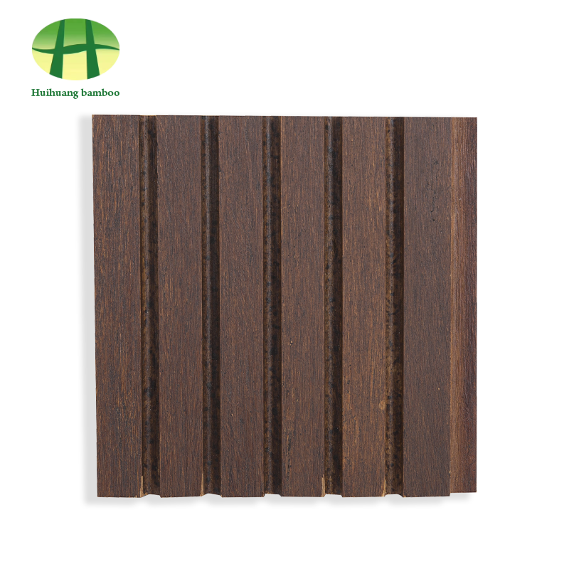 Lantai bambu alur besar