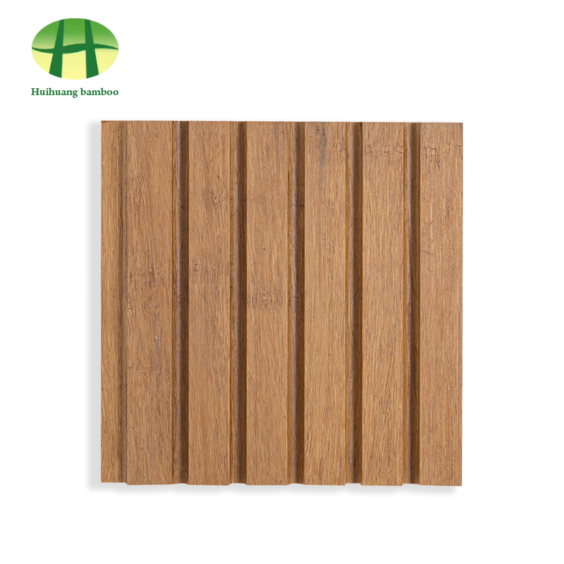 Lantai bambu alur besar