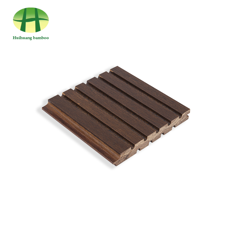 Lantai bambu alur besar